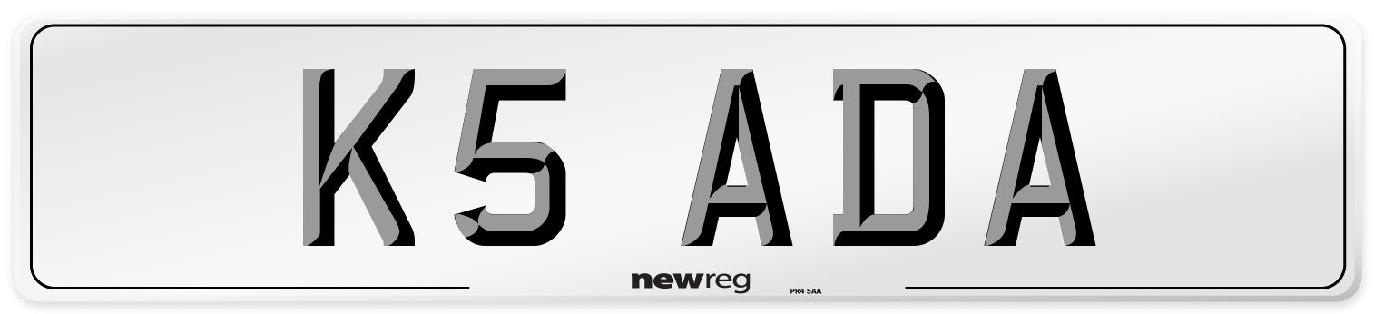 K5 ADA Front Number Plate
