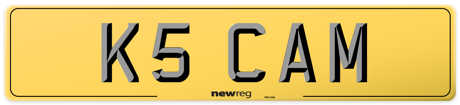 K5 CAM Rear Number Plate