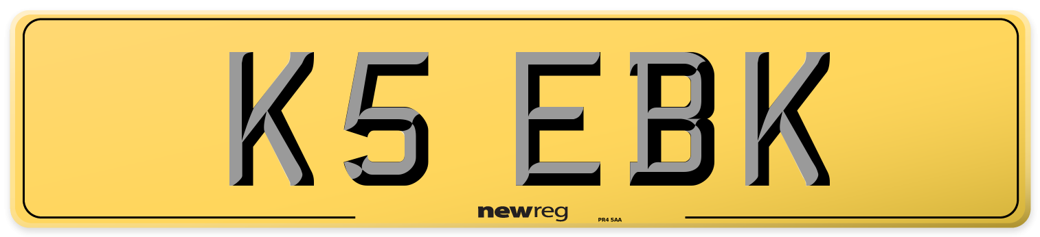 K5 EBK Rear Number Plate