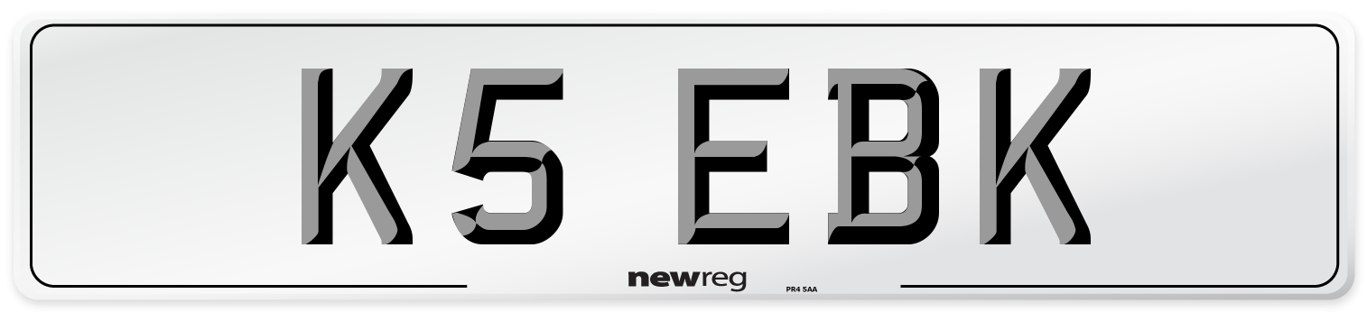 K5 EBK Front Number Plate