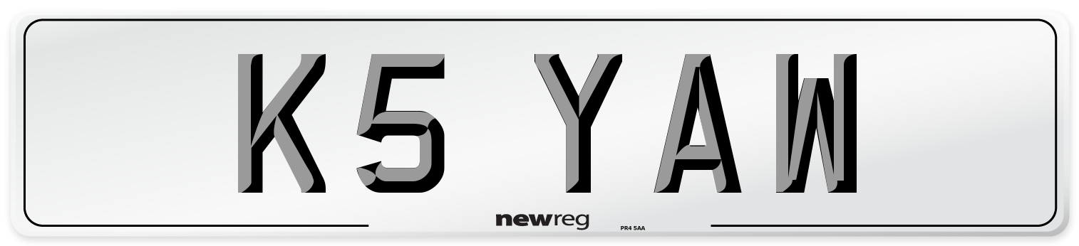 K5 YAW Front Number Plate