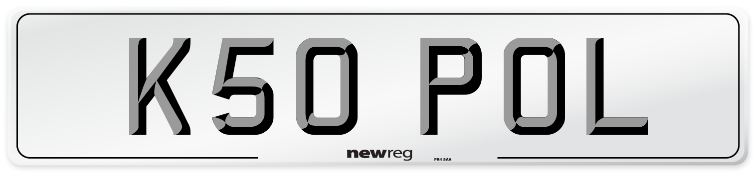 K50 POL Front Number Plate