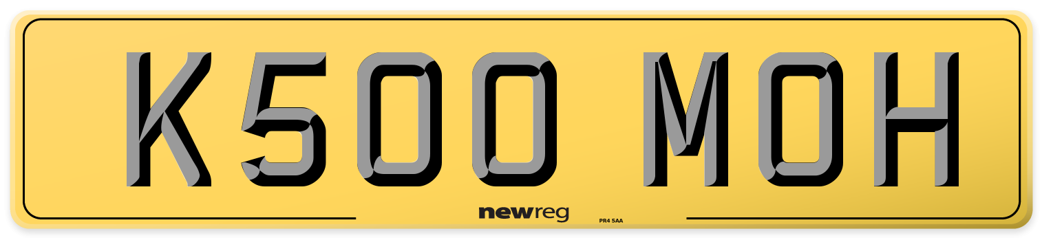 K500 MOH Rear Number Plate