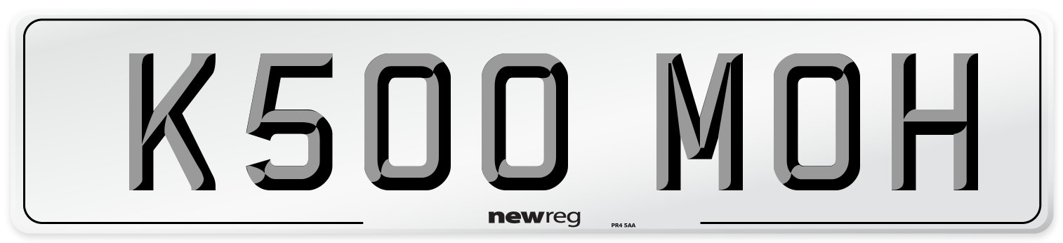 K500 MOH Front Number Plate