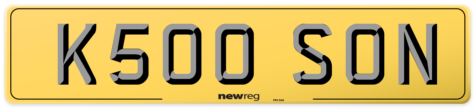 K500 SON Rear Number Plate