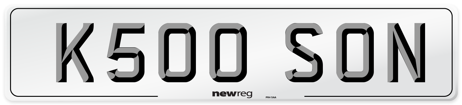 K500 SON Front Number Plate