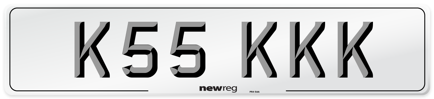 K55 KKK Front Number Plate