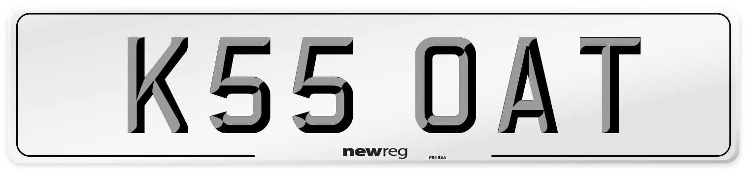 K55 OAT Front Number Plate