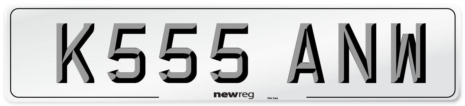 K555 ANW Front Number Plate