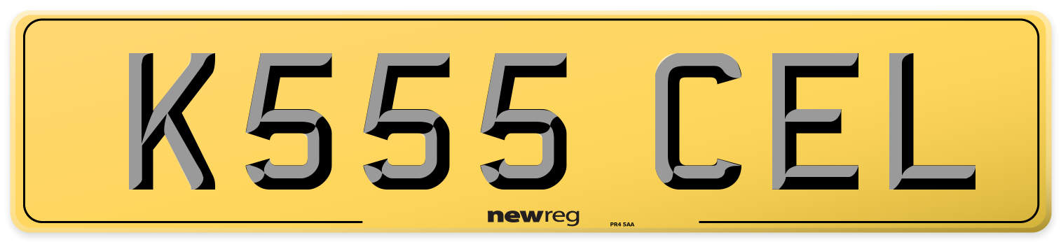 K555 CEL Rear Number Plate