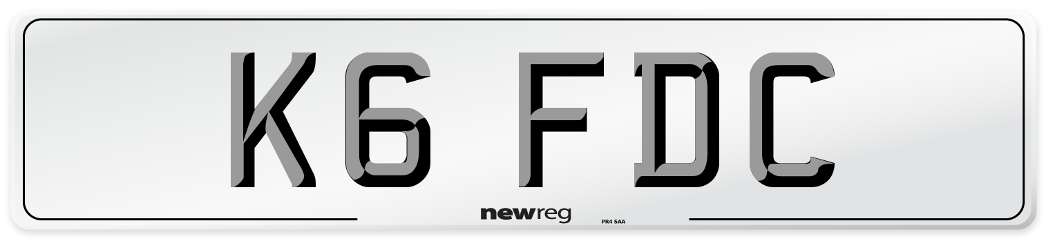 K6 FDC Front Number Plate