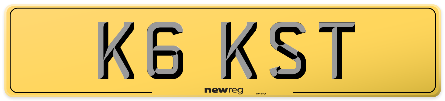 K6 KST Rear Number Plate