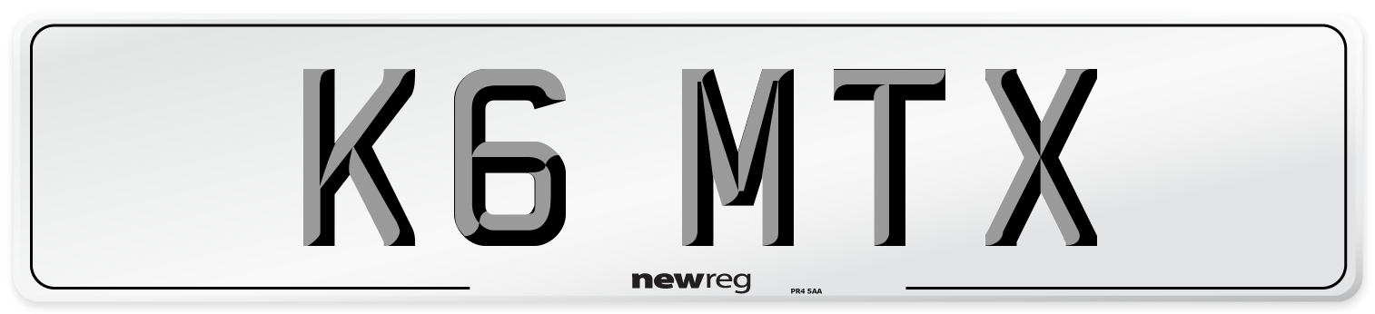 K6 MTX Front Number Plate