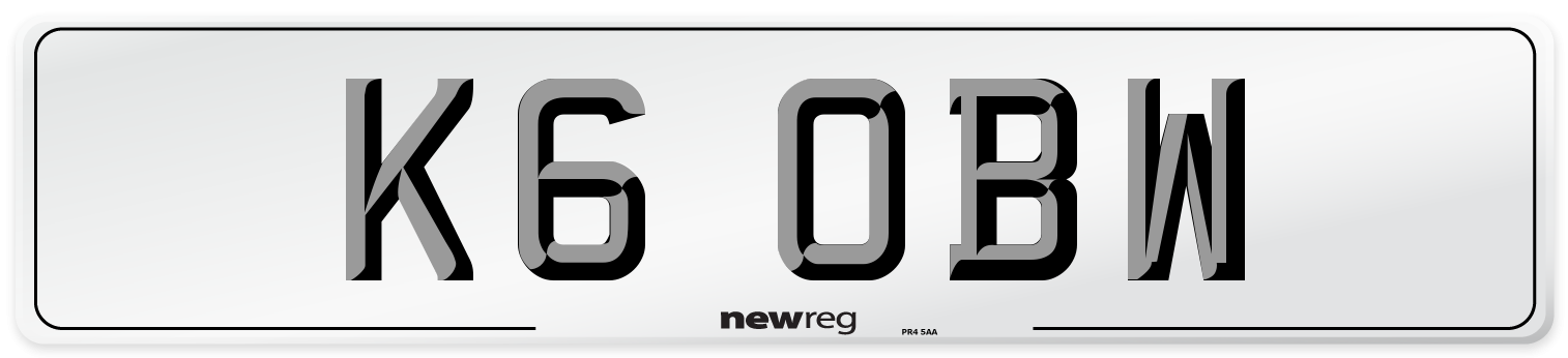 K6 OBW Front Number Plate