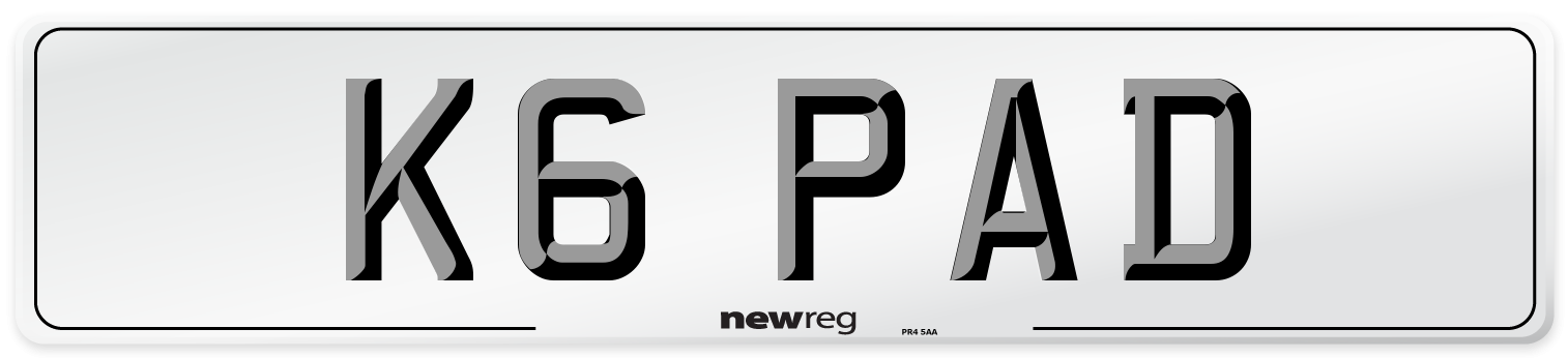 K6 PAD Front Number Plate