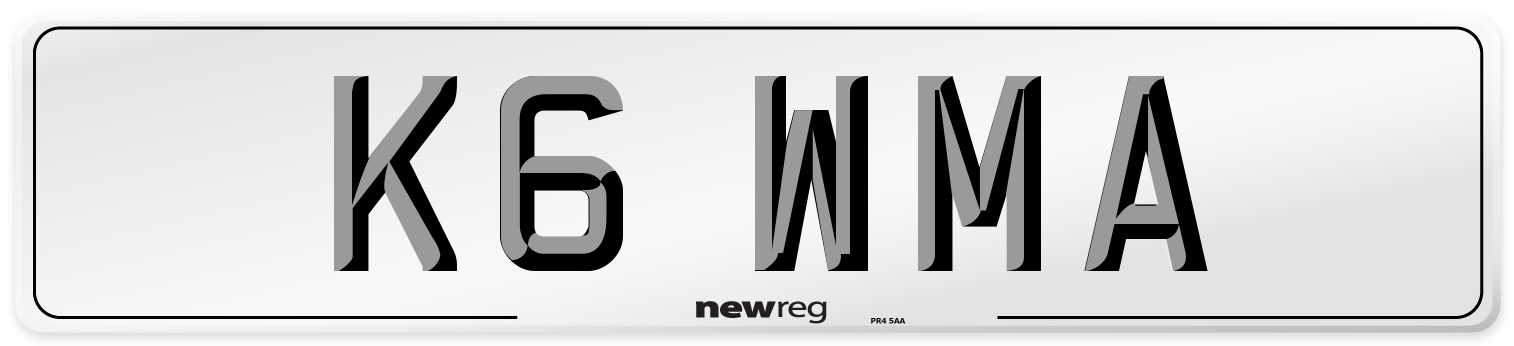 K6 WMA Front Number Plate
