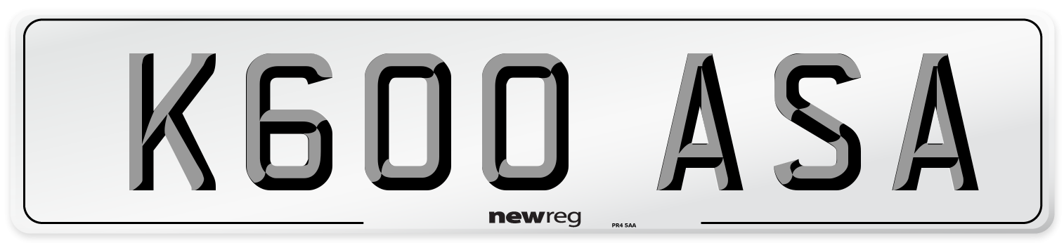 K600 ASA Front Number Plate