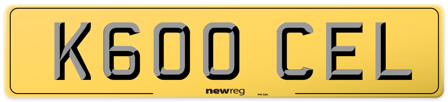 K600 CEL Rear Number Plate