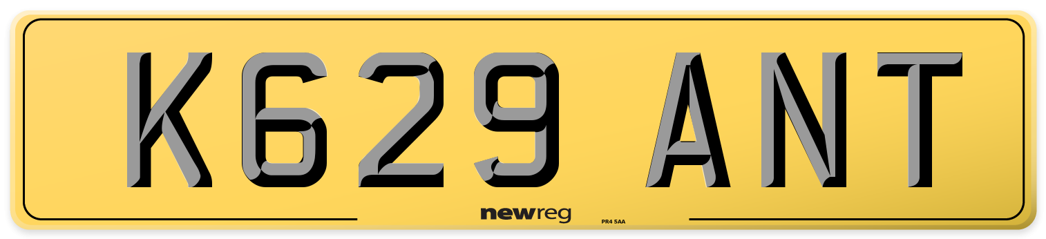 K629 ANT Rear Number Plate