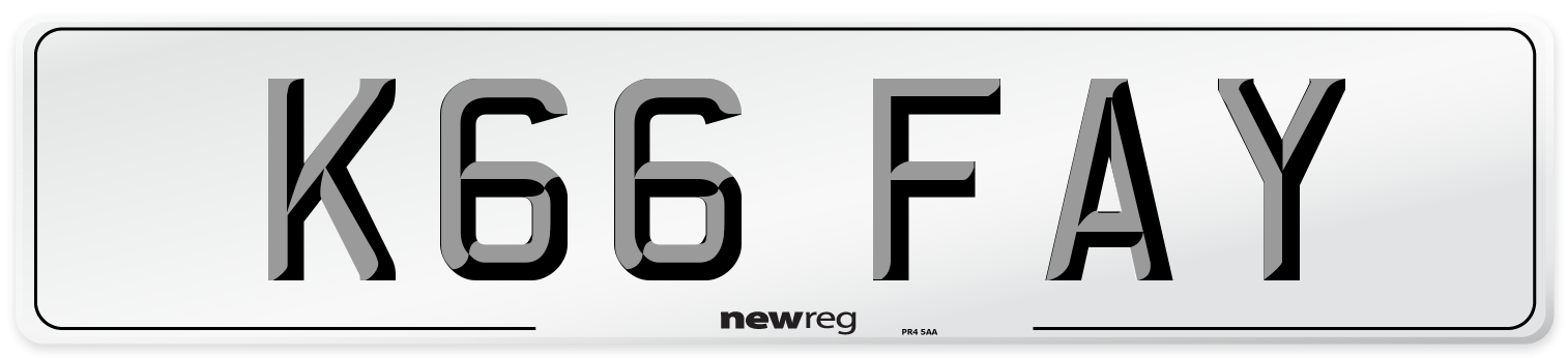 K66 FAY Front Number Plate