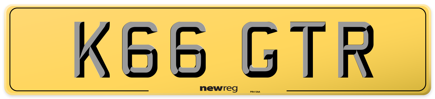 K66 GTR Rear Number Plate