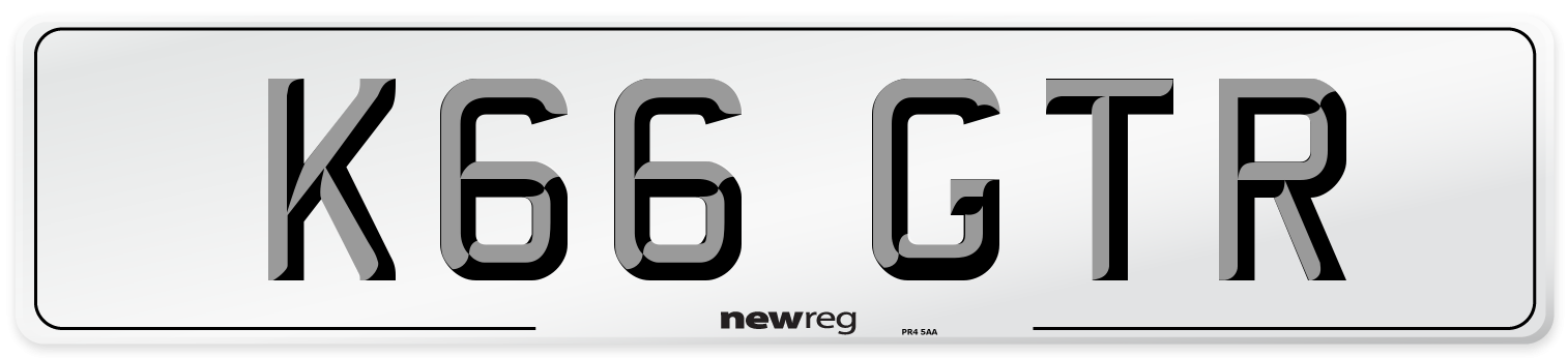 K66 GTR Front Number Plate