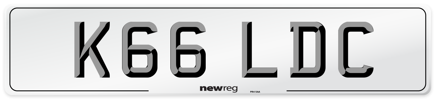 K66 LDC Front Number Plate