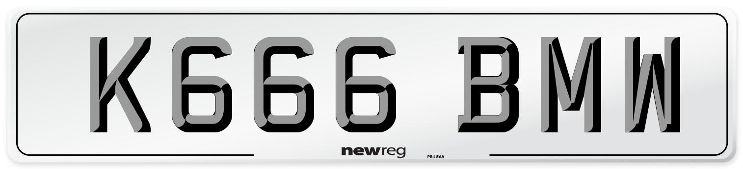 K666 BMW Front Number Plate