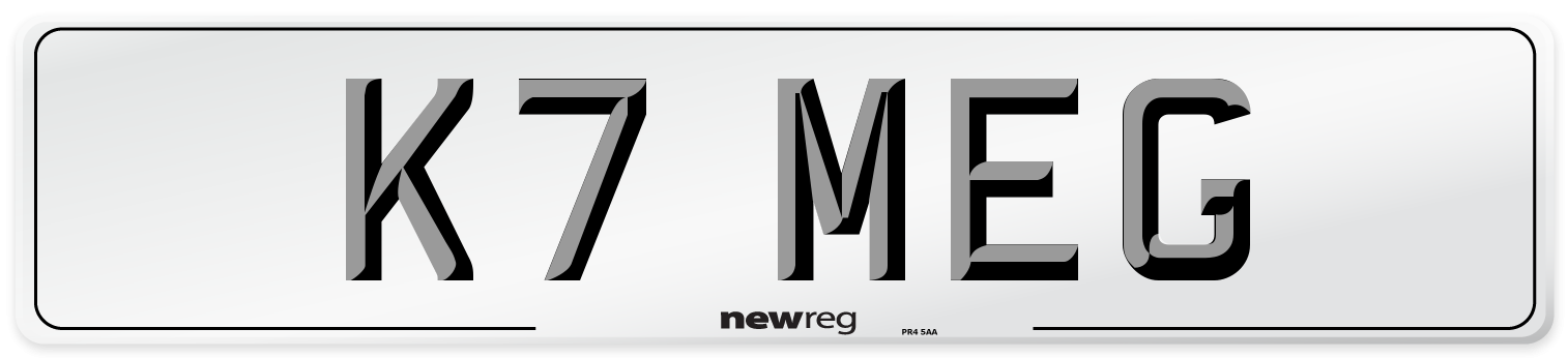 K7 MEG Front Number Plate