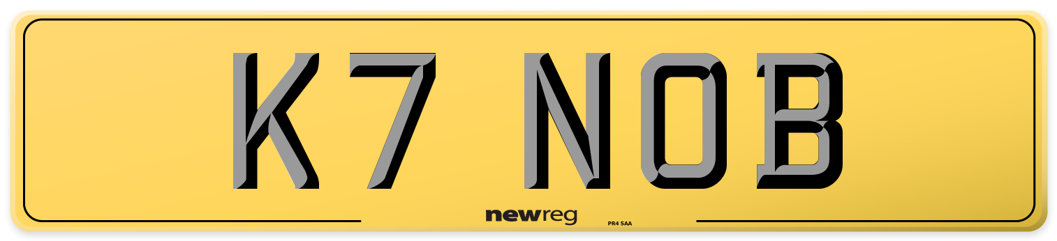 K7 NOB Rear Number Plate