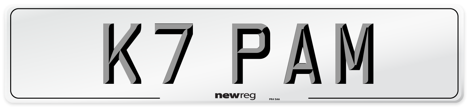K7 PAM Front Number Plate