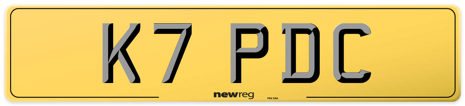 K7 PDC Rear Number Plate