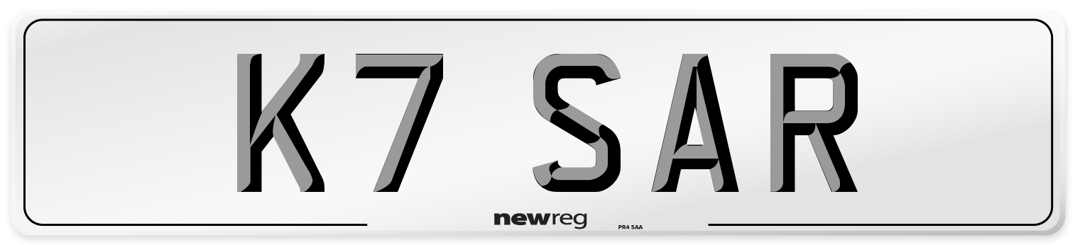 K7 SAR Front Number Plate