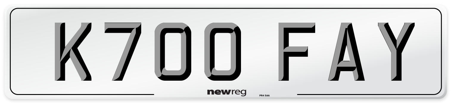 K700 FAY Front Number Plate