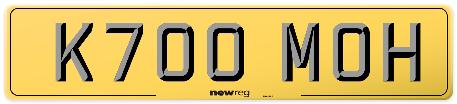 K700 MOH Rear Number Plate