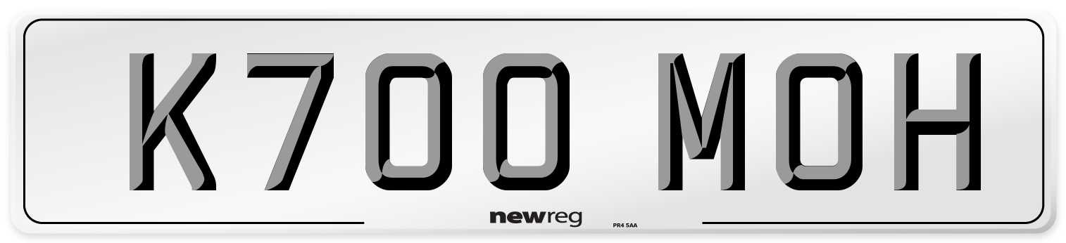 K700 MOH Front Number Plate