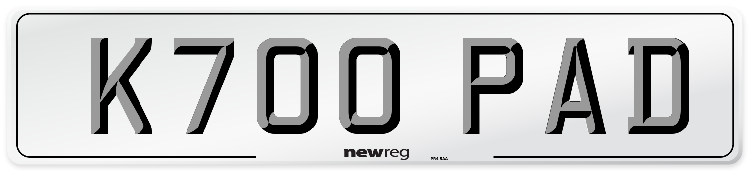 K700 PAD Front Number Plate