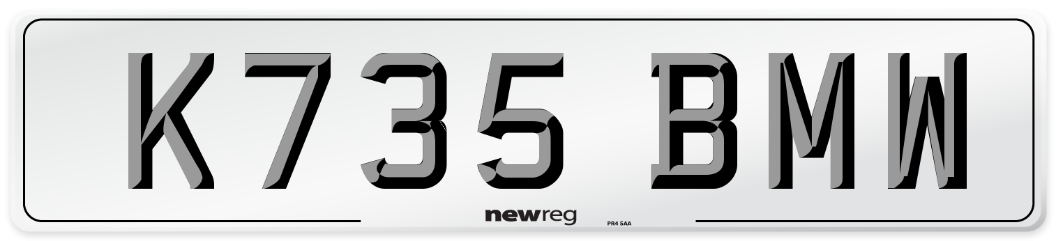 K735 BMW Front Number Plate