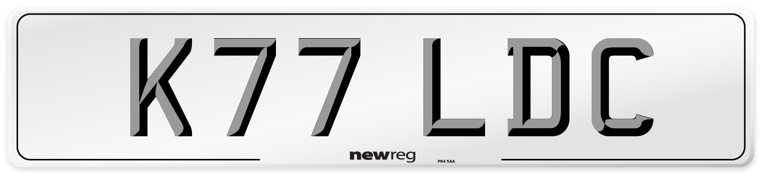 K77 LDC Front Number Plate