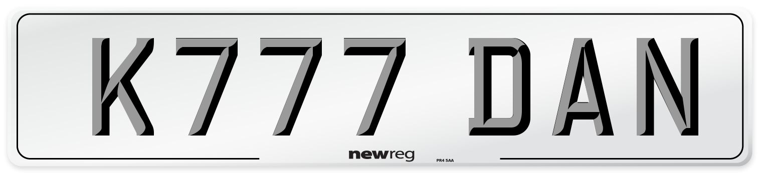 K777 DAN Front Number Plate