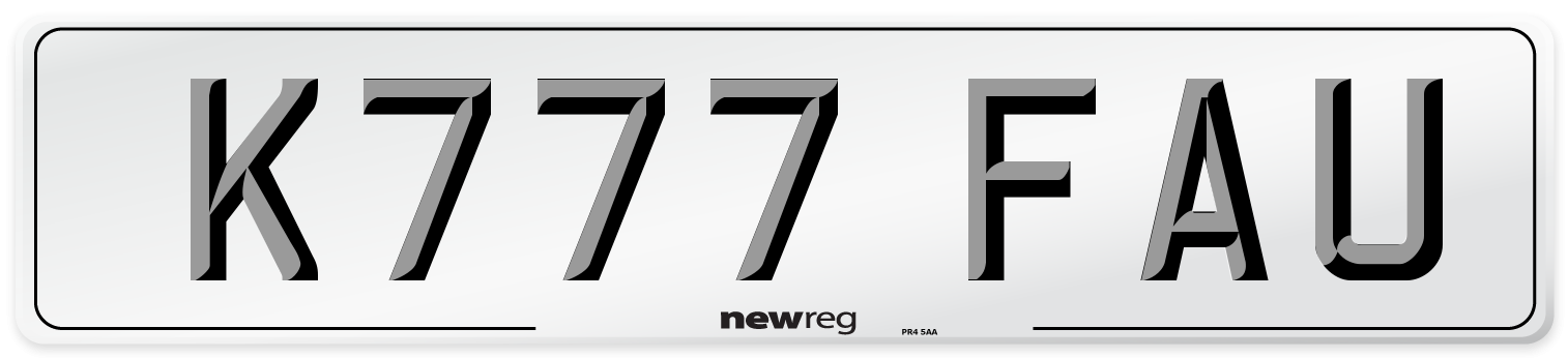 K777 FAU Front Number Plate
