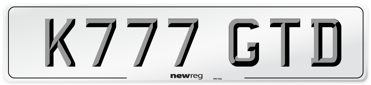 K777 GTD Front Number Plate