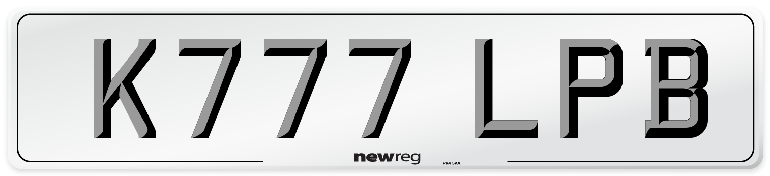K777 LPB Front Number Plate