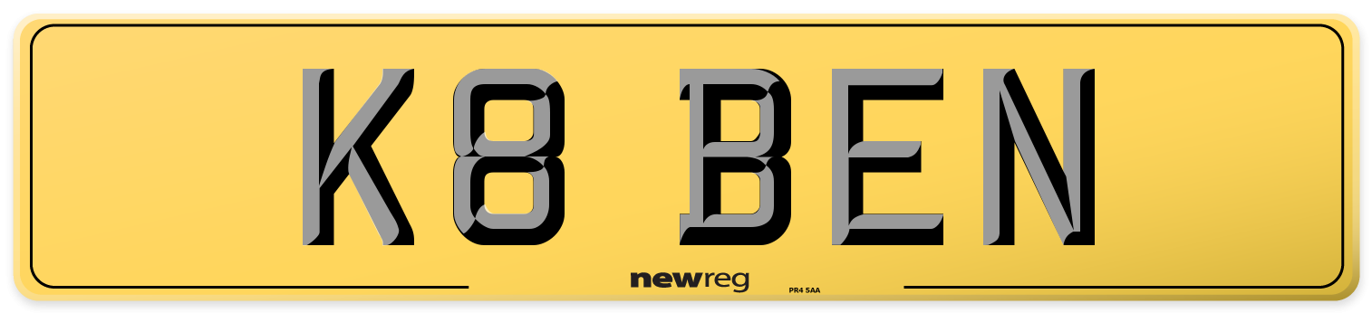 K8 BEN Rear Number Plate