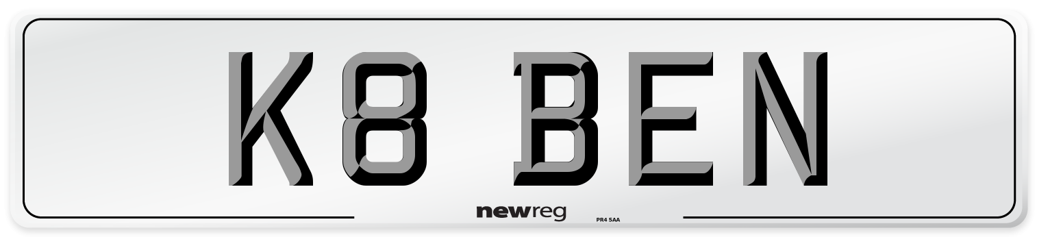 K8 BEN Front Number Plate