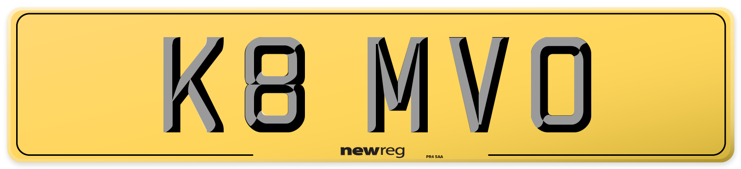 K8 MVO Rear Number Plate