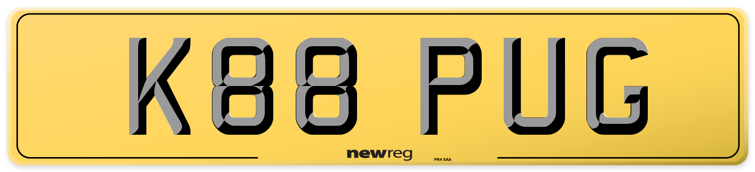 K88 PUG Rear Number Plate