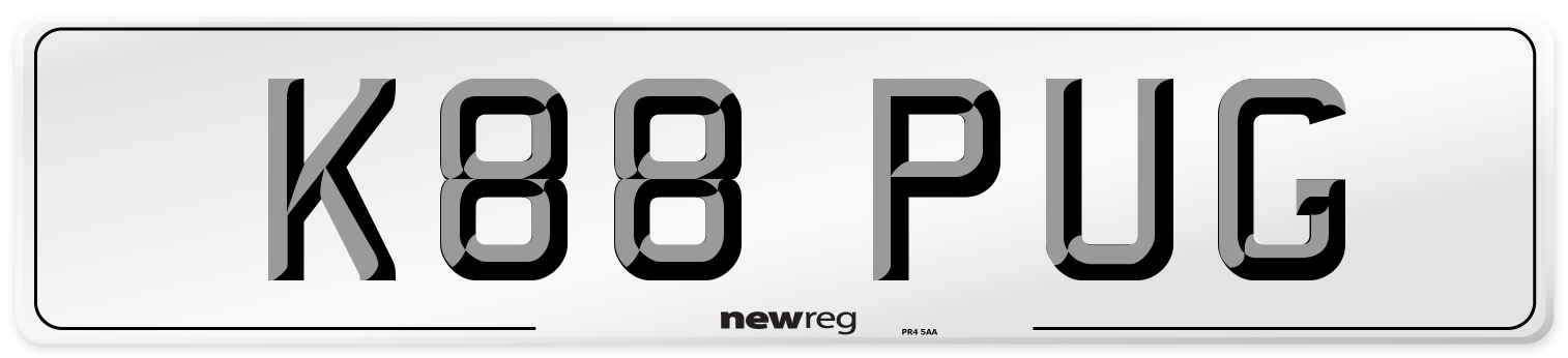K88 PUG Front Number Plate