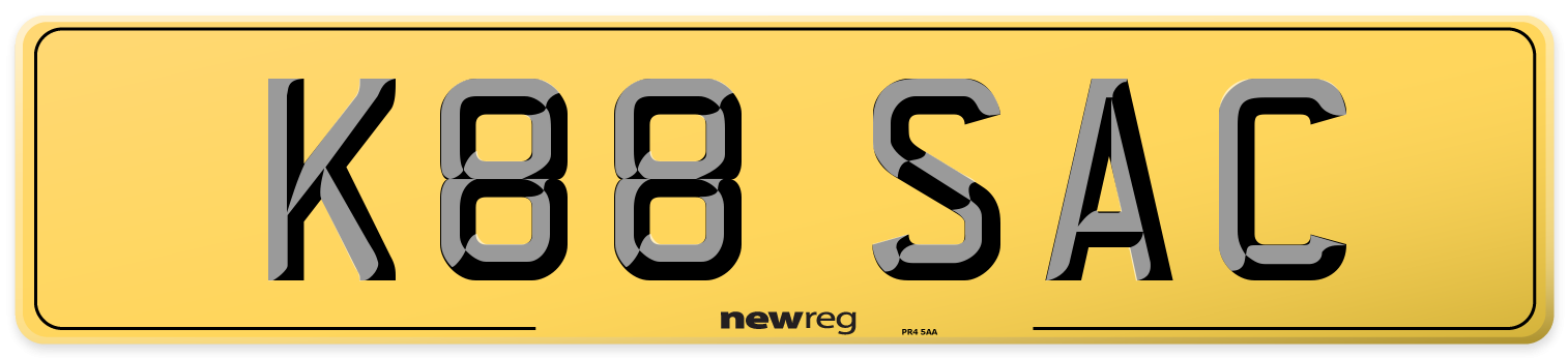 K88 SAC Rear Number Plate