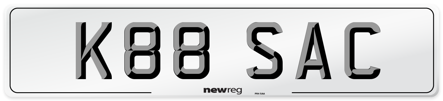 K88 SAC Front Number Plate